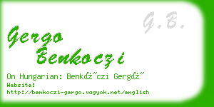 gergo benkoczi business card